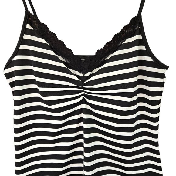 White House Black Market Womens Striped Lace-Trim Camisole Black & White Size M - Picture 4 of 7